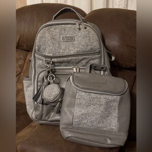 Itzy Ritzy Gray Diaper Backpack and Cooler Bag Set